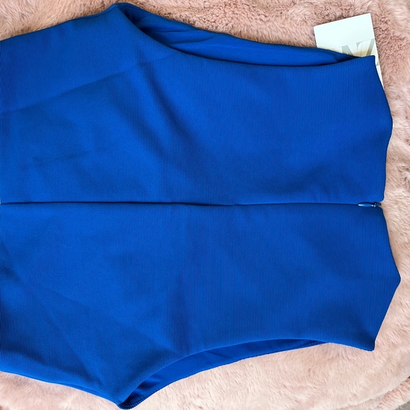 ZARA ASYMMETRIC HEM TOP BLUE NWT - Picture 5 of 10